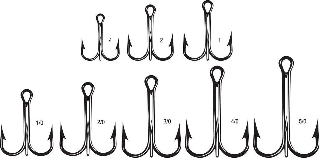 VMC 9650 X-Strong Round Treble Hook - Drillingshaken, Größe/Packungsinhalt:Gr. 1 / 10 Stück