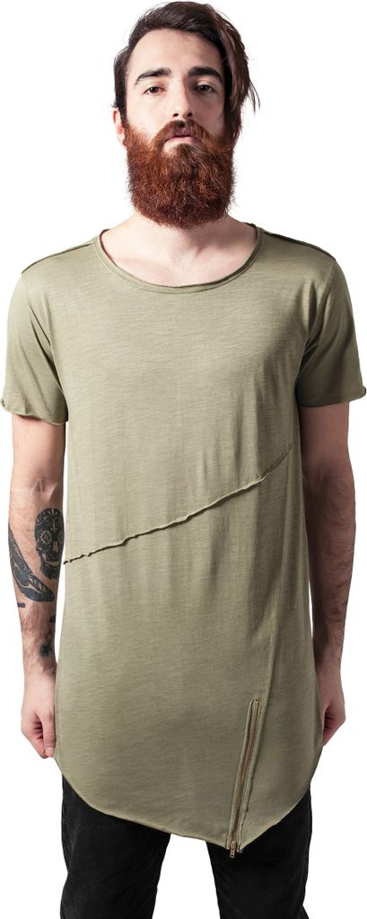 Urban Classics - ASYMETRIC SHAPED Long Tee oliwkowy - L Zdjęcie produktu 
