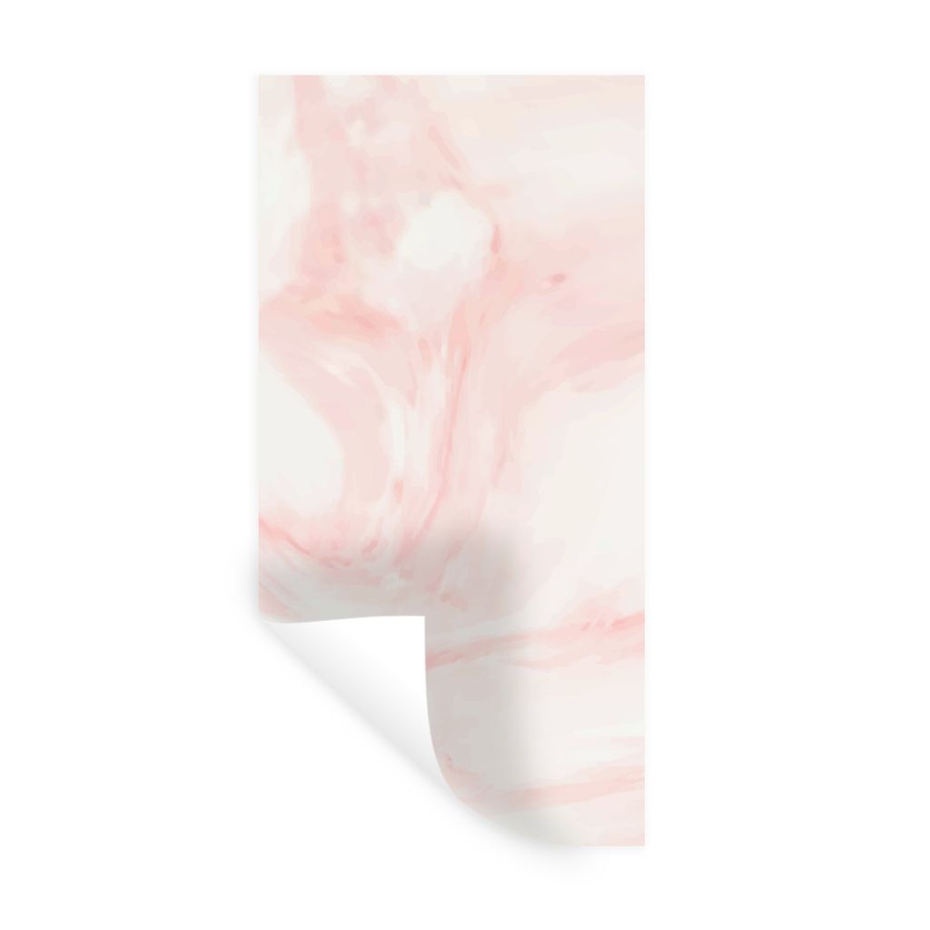 MuchoWow Wandtattoo Wandsticker Wandaufkleber Marmor - Weiß - Rosa - Pastell 20x40 cm Selbstklebend und Repositionierbar - Selbstklebend - Fotot...