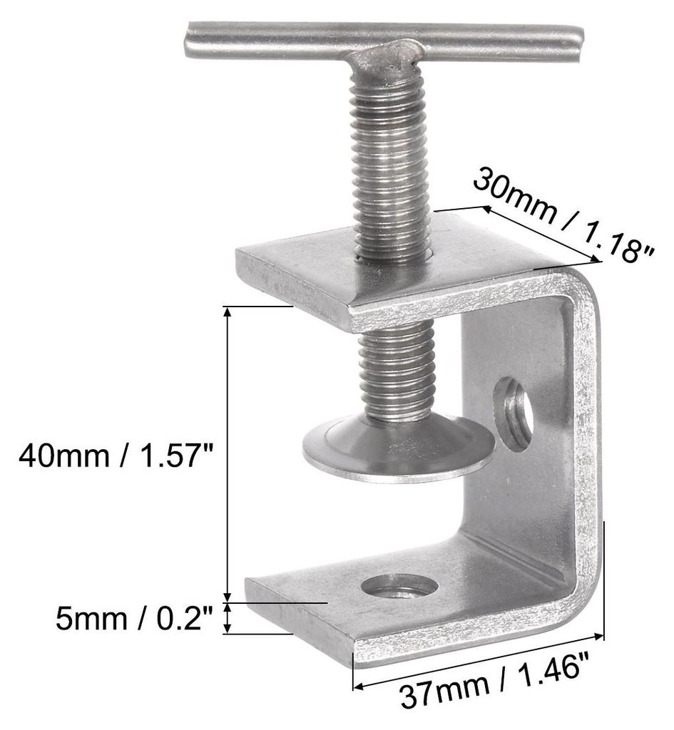 C Klemme 40mm C-Schraubzwinge Edelstahl 304 C-Zwingen mit T Bar Griff fš¹r Holzbearbeitung Schwei?geb?ude Zwingen Heimwerken