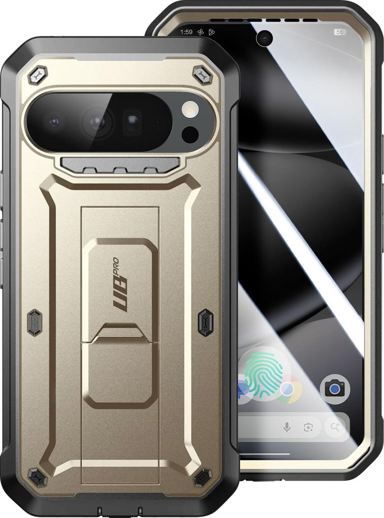 Supcase, Integralhülle Pixel 10 / 10 Pro MagSafe Unicorn Beetle Pro, Schwarz / Gold