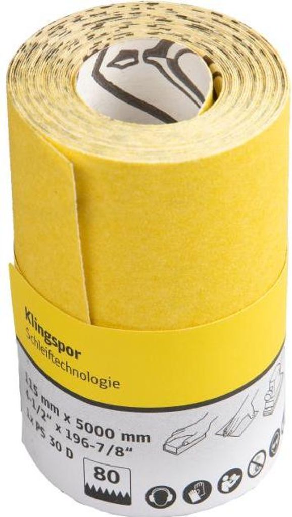 Klingspor PS 30 D Rollen, 115 x 5000 mm Korn 80 Produktbild 