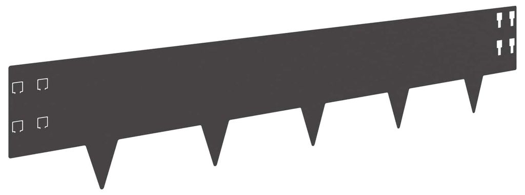 vidaXL Raseneinfassung 10 pcs 100 x 20 cm Stahl Schwarz