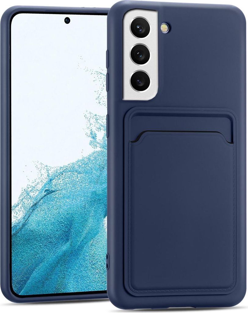 Handyhülle für Samsung Galaxy S23 Plus Hülle Silikon Schutzhülle mit Kartenfach Slim Wallet Case, Blau