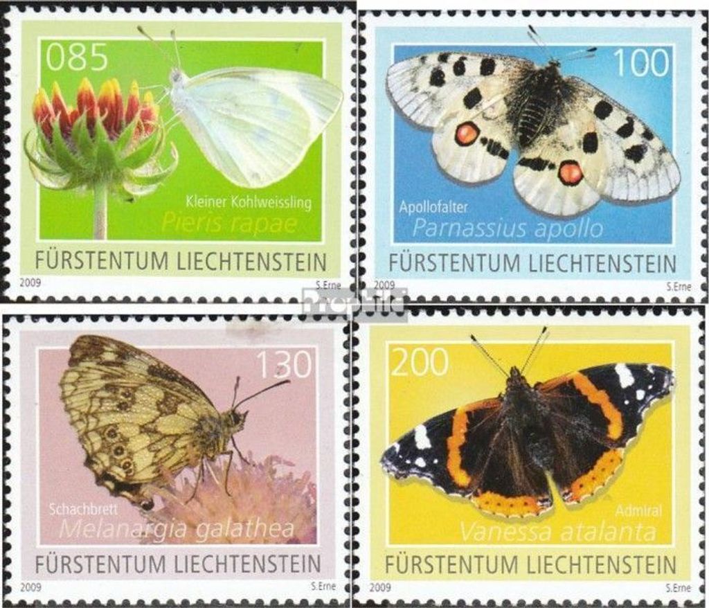 Briefmarken Liechtenstein 2009 Mi 1528-1531 (kompl.Ausg.) postfrisch Schmetterlinge