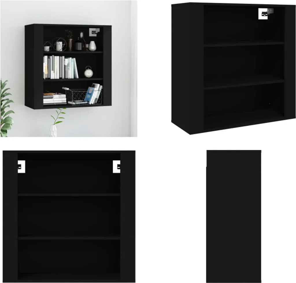 vidaXL Armadio a Muro Nero 80x33x80 cm - Mobile Pensile in Legno per Salotto