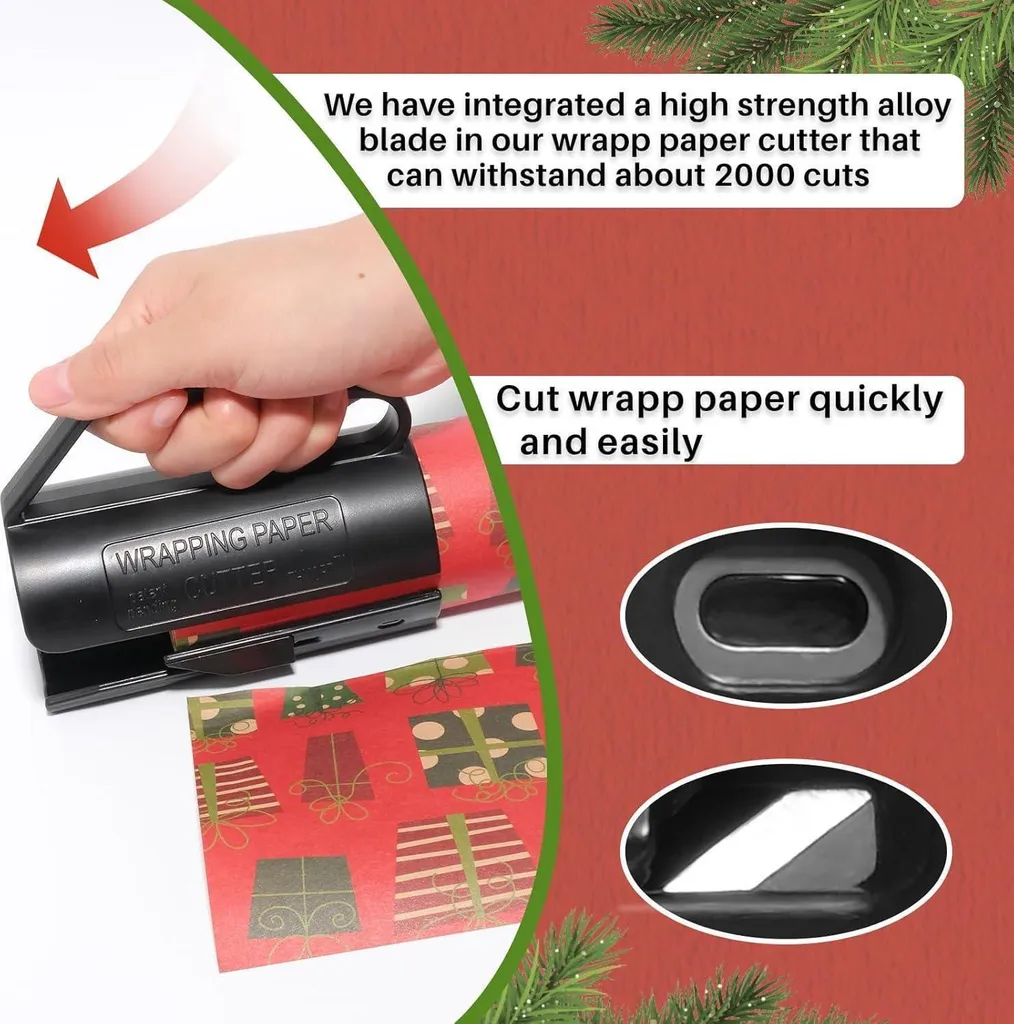 Cutter de papier cadeau et dérouleur manuel pour un emballage rapide