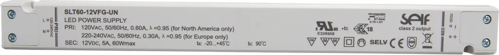 Alimentation 12V 60W IP20 transformateur LED ultra plat de marque SELF