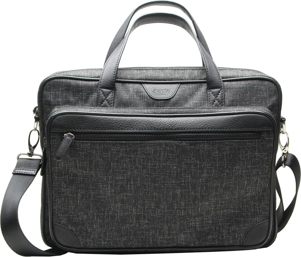 Esquire borsa da ufficio laptop bag con scomparto per laptop Recycled Life Business Bag Black nero