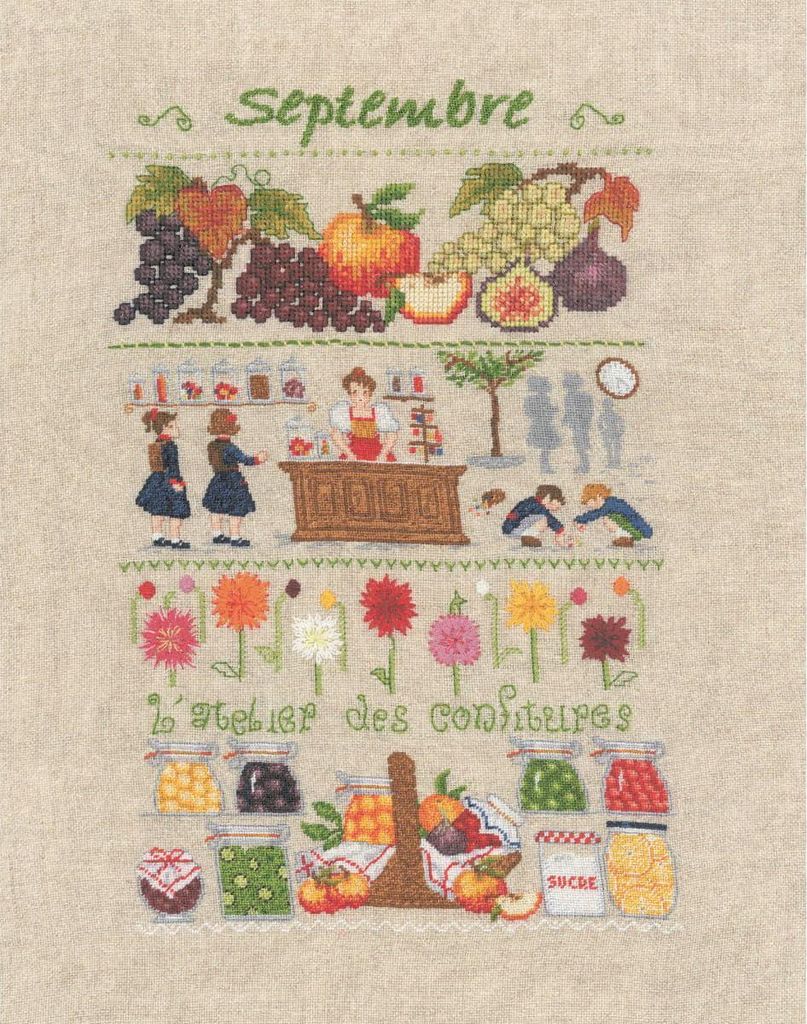 Zestaw do haftu krzyżykowego Le Bonheur des Dames "Wrzesień", 18x28cm