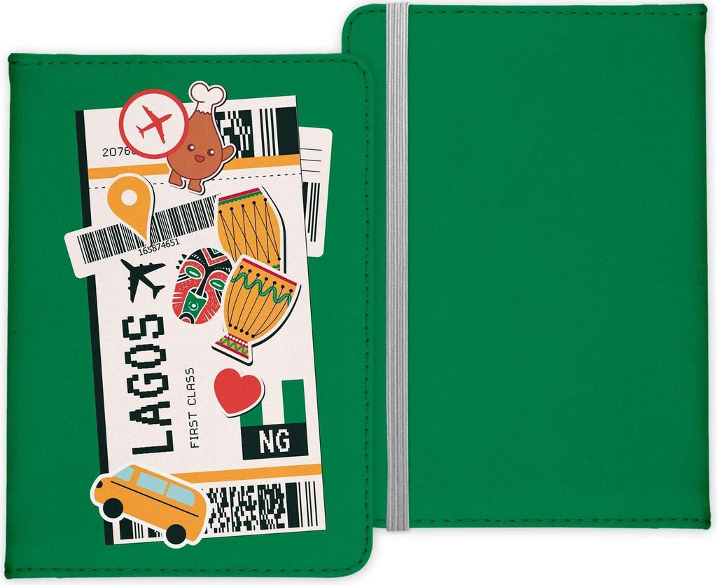 22Feels Lagos Souvenir Reisepasshülle Organizer Reisen Gadgets Nigeria Afrika Golf von Guinea Urlaub Kunst-Leder Etui Cover Frauen Männer Kinder