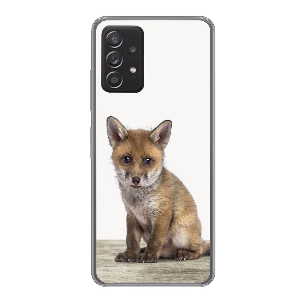 MuchoWow Handyhülle Schutzhülle Hülle für Samsung galaxy a73 Fuchs - Baby-Fuchs - Kinder - Mädchen - Jungen Silikon Softcase Handy Hülle - ...