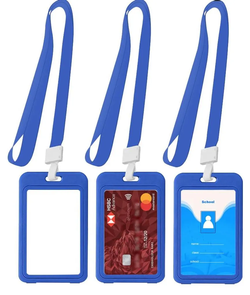 Porte-badge avec cordon pour bureau et salons, lot de 3 étuis verticaux