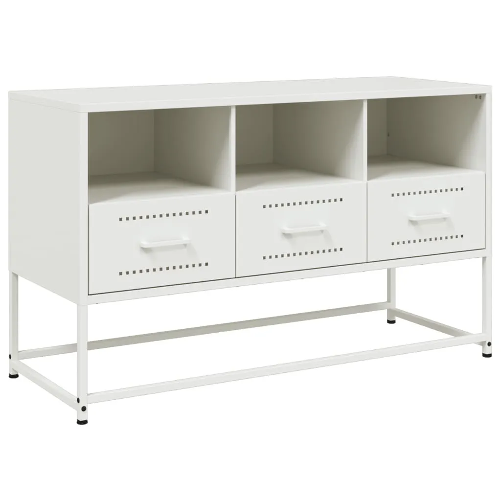 SYFAX Mobile TV Bianco in Acciaio 100x39x60 cm - Arredo Industrial Casa