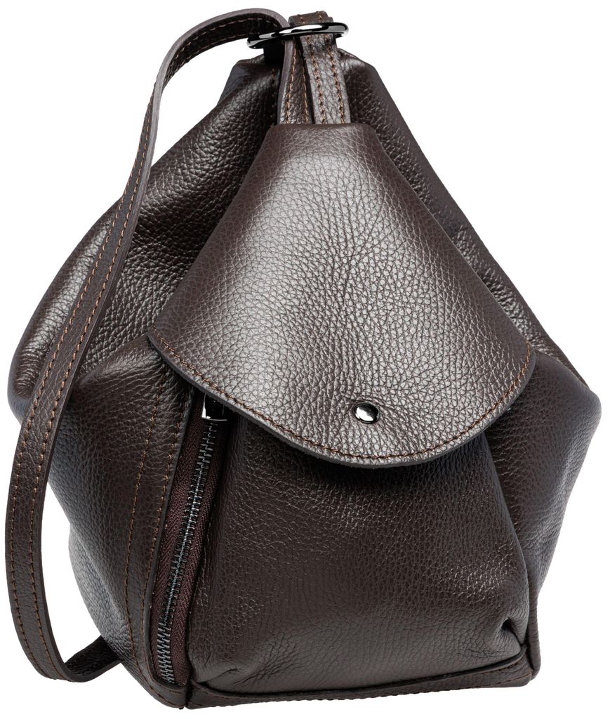 Caspar Leder Cityrucksack 2 in 1 Schultertasche Damen Rucksack mit Reißverschluss - PREMIUM LINE - Modell No.788 - Italy
