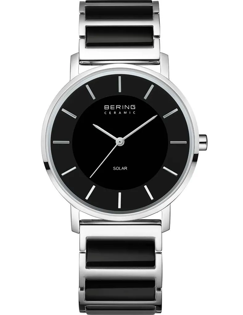 Montre Femme Solaire Bering Slim en Céramique Fine et Verre Saphir Bleu