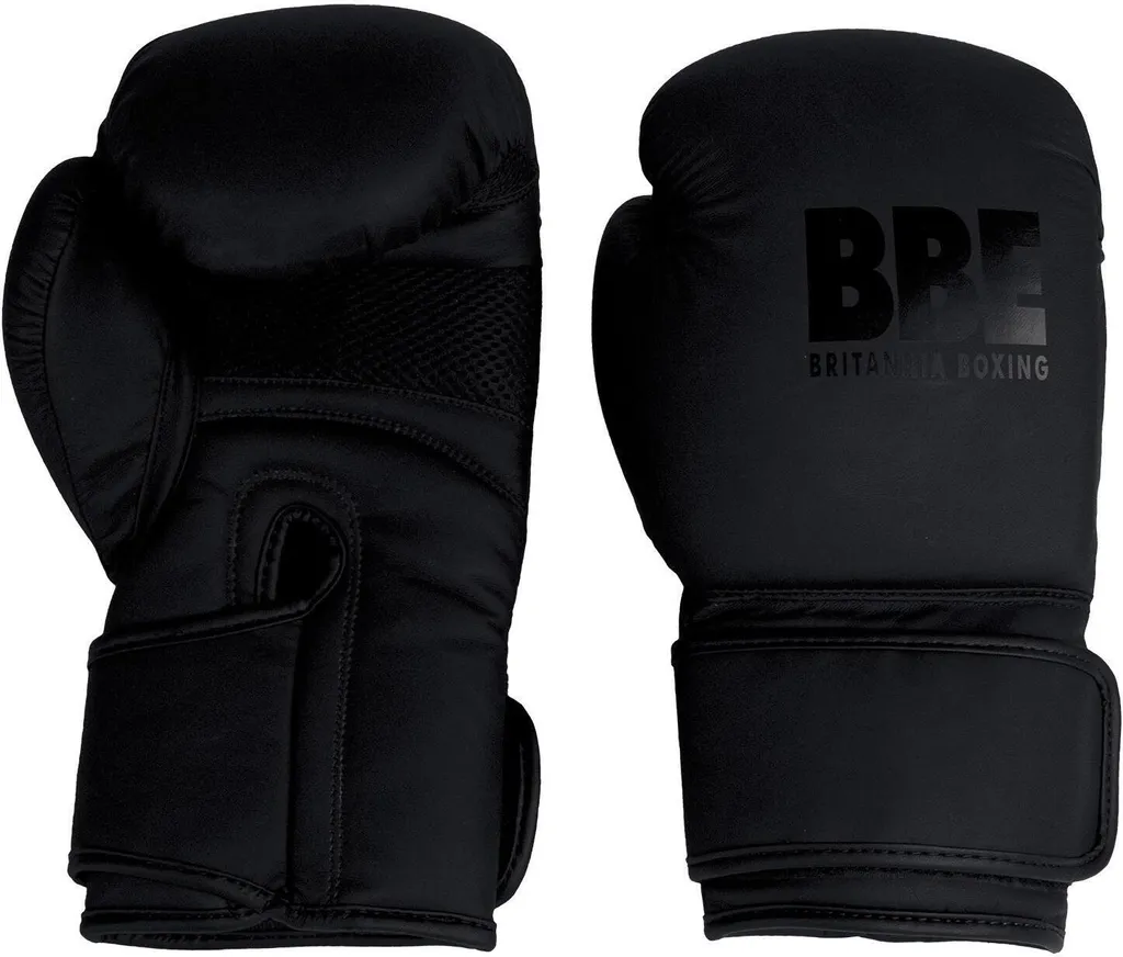 BBE RD3474 Gants de boxe entraînement unisexe 12 oz Noir mat robustes