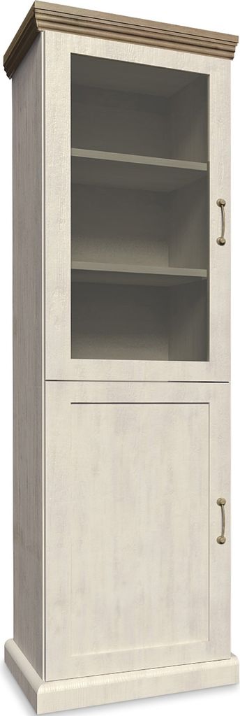 Konsimo Vitrine mit Einlegeböden "ARVEN", Creme, laminierte Platte, Classic, 57x187x39