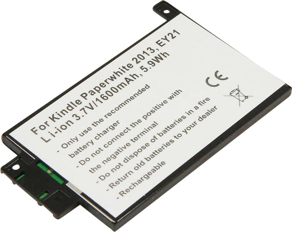 Avizar, Ersatzakku Kindle Paperwhite 2013 EY21 3,7 V 1600 mAh Li-Polymer, Weiß