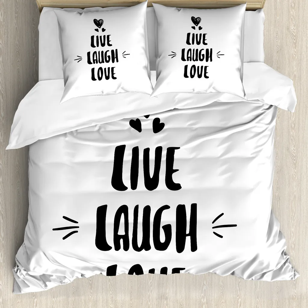 Set Letto Singolo ABAKUHAUS 155x220 Antiacaro | Bianco e Nero