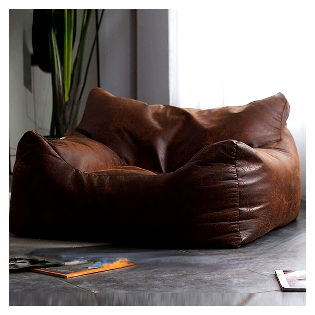 Sitzsackbezug aus Wildleder im Retro-Stil für Erwachsene, King-Sessel, ohne Füllmaterial, bequemes Einzelsofa für Schlafzimmer, Wohnzimmer, Gart...