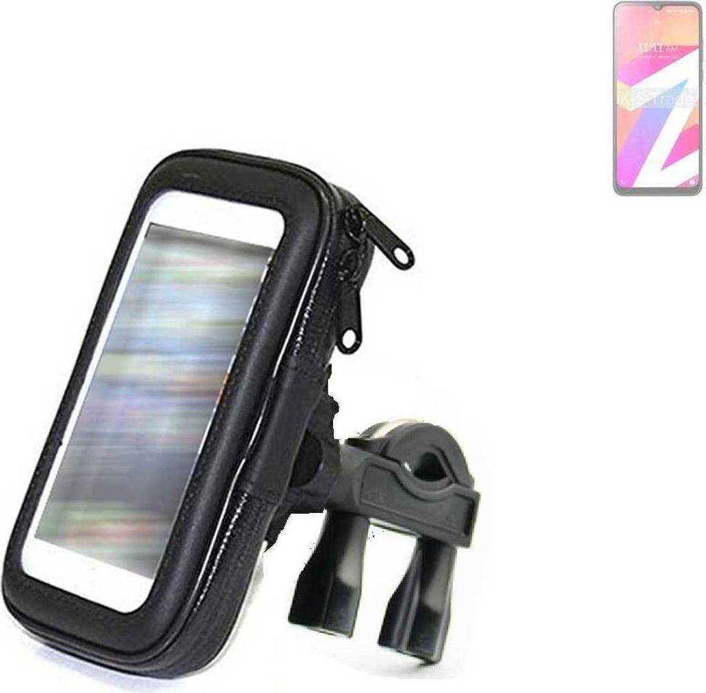 K-S-Trade Fahrrad-Halterung kompatibel mit Lava Z3 Handy-Halterung Halter Lenkstange Fahrradhalterung Motorrad Bike Mount Wasserabweisend regensicher