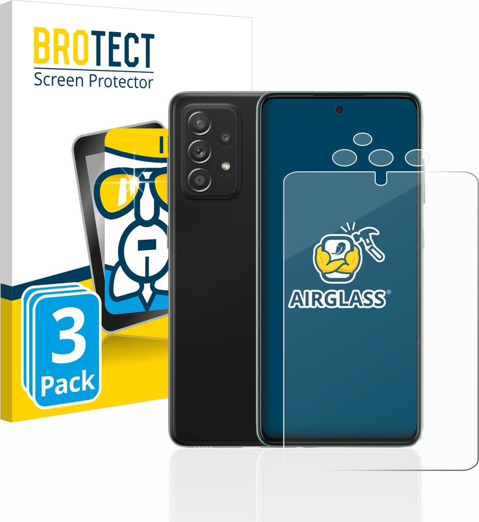 3x BROTECT Schutzglas für Samsung Galaxy A52s 5G (Display+Kamera) Schutzfolie Panzer Folie Glas Display Schutz klar