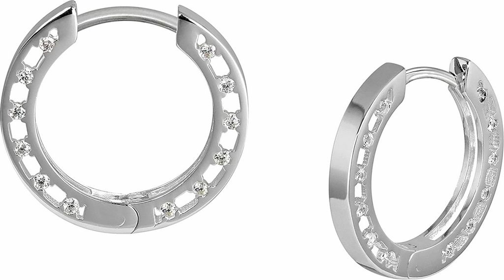 SilberDream Creolen für Damen 925 Silber weiß Zirkonia Ohrringe 20mm SDO421W