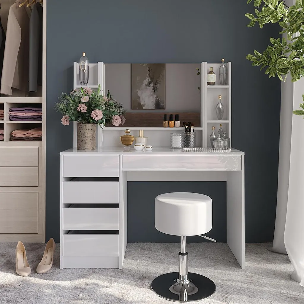 Coiffeuse Vicco Sherry pour chambre : créez votre salon de beauté de 119,8cm