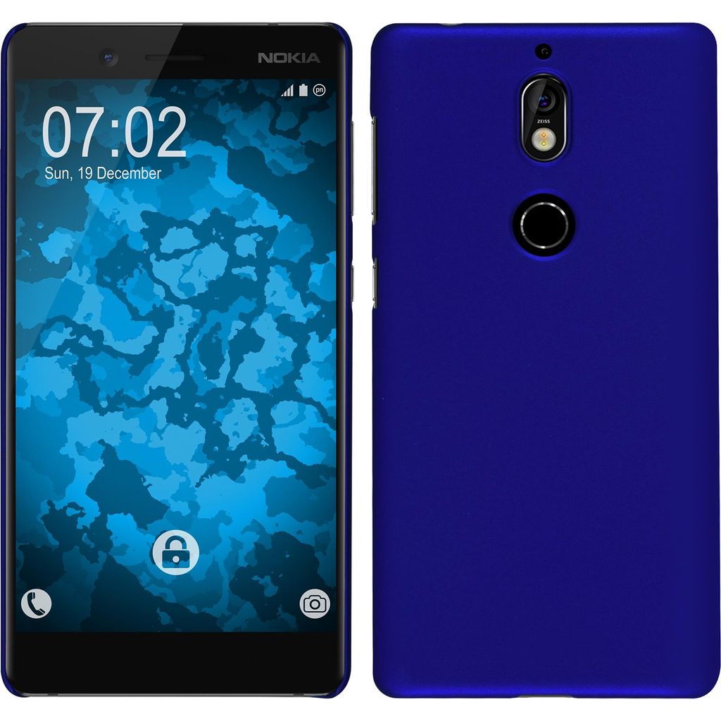PhoneNatic Case kompatibel mit Nokia 7 - Hülle blau gummiert Hard-case Cover