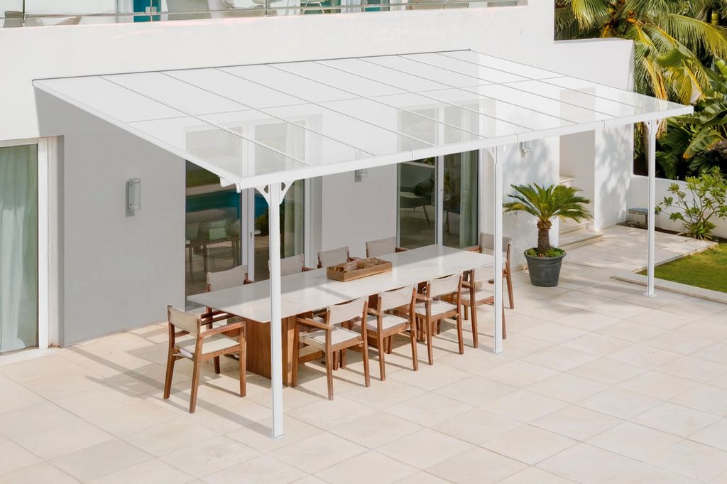 Terrassenüberdachung Carport KLEO 550L300 Aluminium Weiß