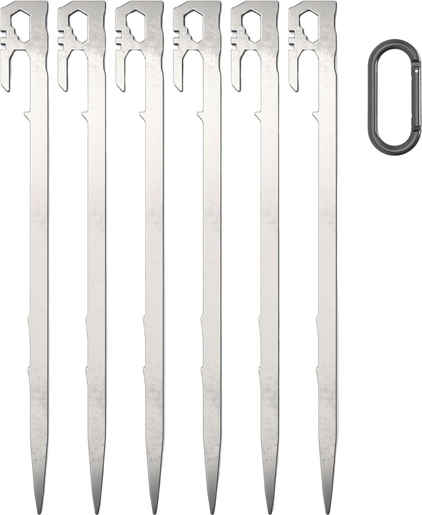 6Pcs 22/28CM Camping Zelt Hering Heavy Duty Edelstahl Outdoor Baldachin Winddicht Erdspieß Zelt Peg Camping Zubehör