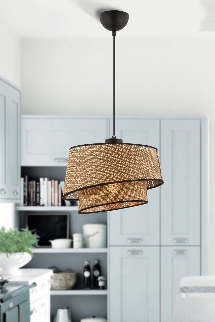 Opviq, Barette Hazeran - Beige, Black, Kronleuchter, Beige, METALLKÖRPER, 32 x 32 x 65 cm