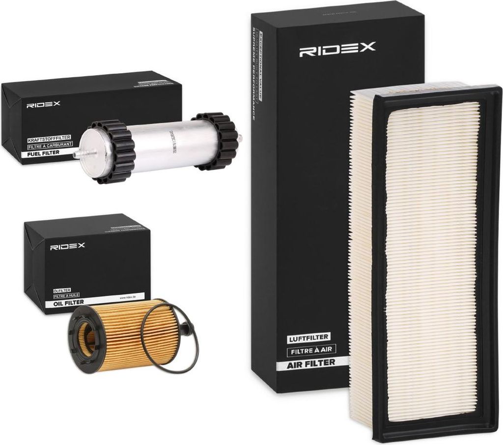 RIDEX Filterset Inspektionspaket Filtersatz für AUDI A4 Avant (8K5, B8) Q5 (8RB) A5 Sportback (8TA) A4 Limousine (8K2, B8) A6 Limousine (4G2, 4GC,...