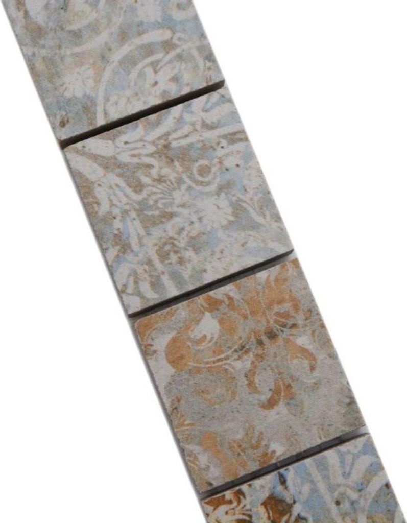 Bordüre Borde Mosaik mix leicht mehrfarbig matt Teppichoptik Mosaikfliese Küchenwand Fliesenspiegel Bad Duschwand MOS14BOR-47CS_f