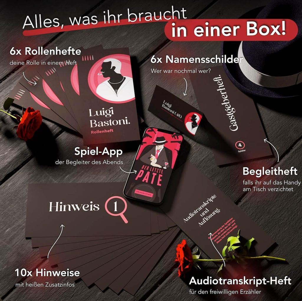 CRIMECASES Krimidinner für 4-6 Spieler: Der letzte Pate | Produktbild 7