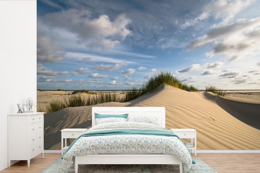 MuchoWow Fototapete für Wohnzimmer oder Schlafzimmer Wandtapete Vinyl Motivtapete Strand - Sand - Niederlande - 525x350 cm - Das Hintergrundbild
