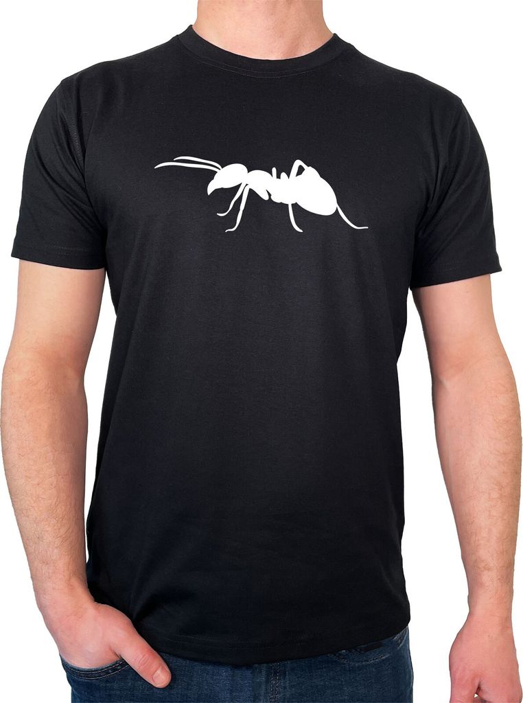 Huuraa Herren T-Shirt Ameise Silhouette XL Black Bio Baumwolle Fairtrade Herrenshirt Geschenkidee