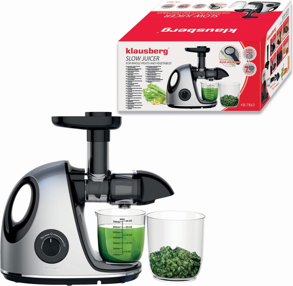 Slow Juicer 150W für Obst und Gemüse KALTPRESSE KLAUSBERG KB-7863