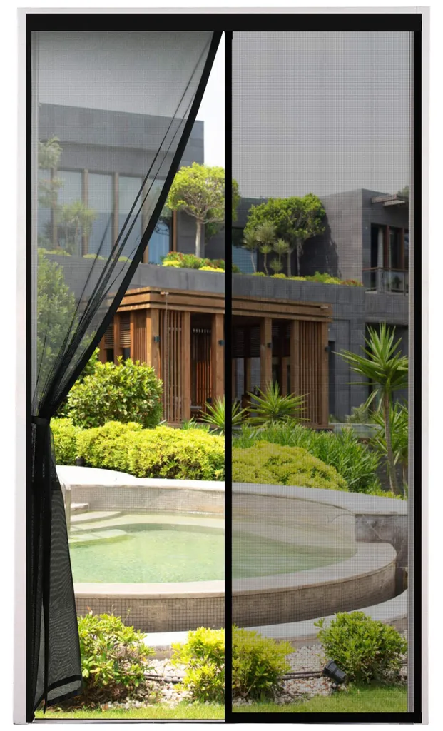 Moustiquaire Magnétique 100x220 cm Noire pour Porte de Balcon et Terrasse