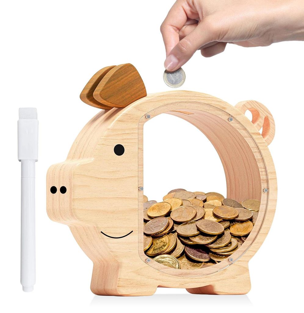 Spardose aus Holz, handgefertigte Spardose für Kinder, personalisierte Spardose aus Holz, Spardose für Jungen, Kinder und Mädchen – Geschenke