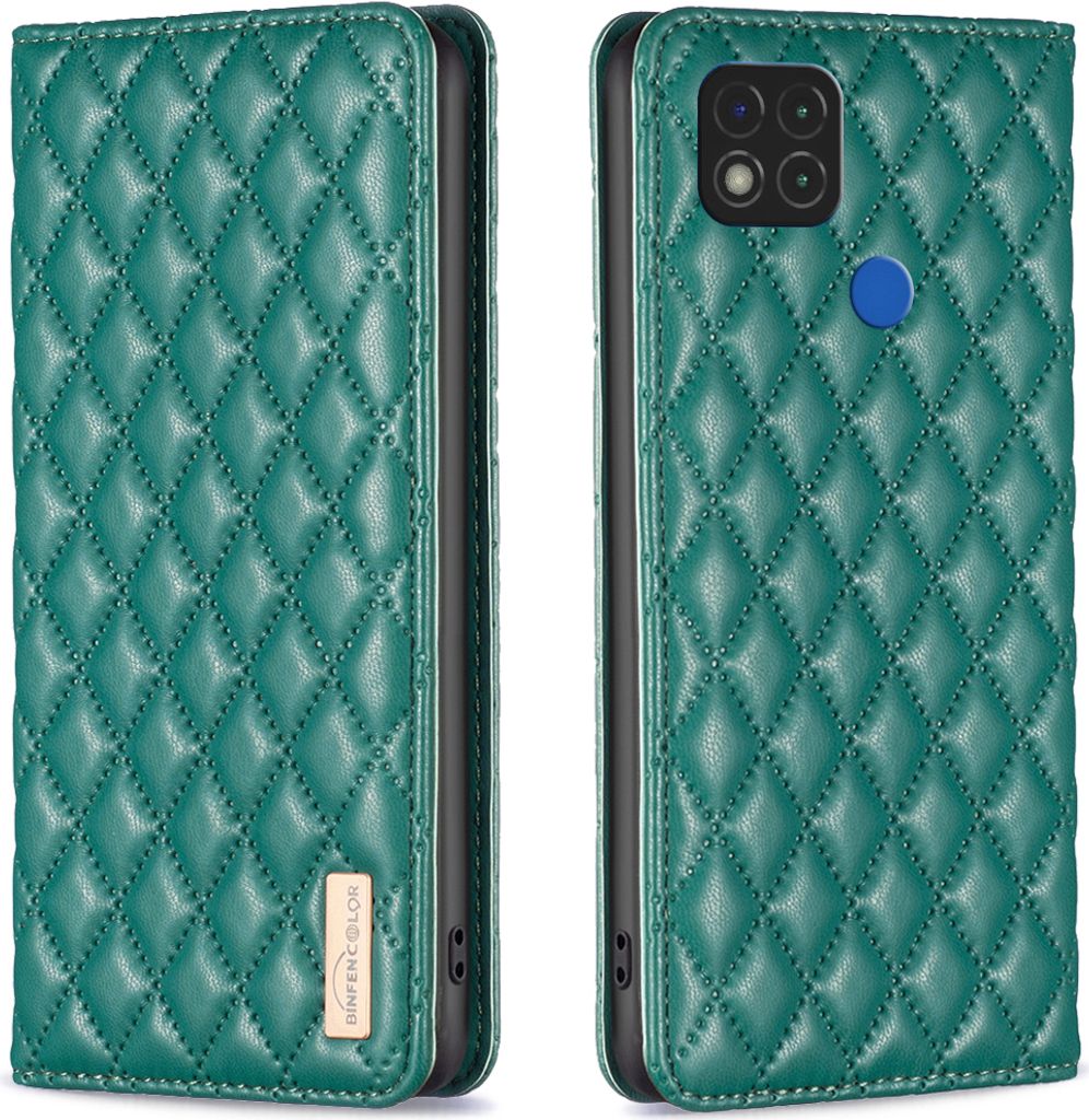 Redmi 10A Hülle, Elegant Bookstyle Flip Leder Kartenfächer Schutzhülle mit Ständer für Xiaomi Redmi 9C / Redmi 10A Grün