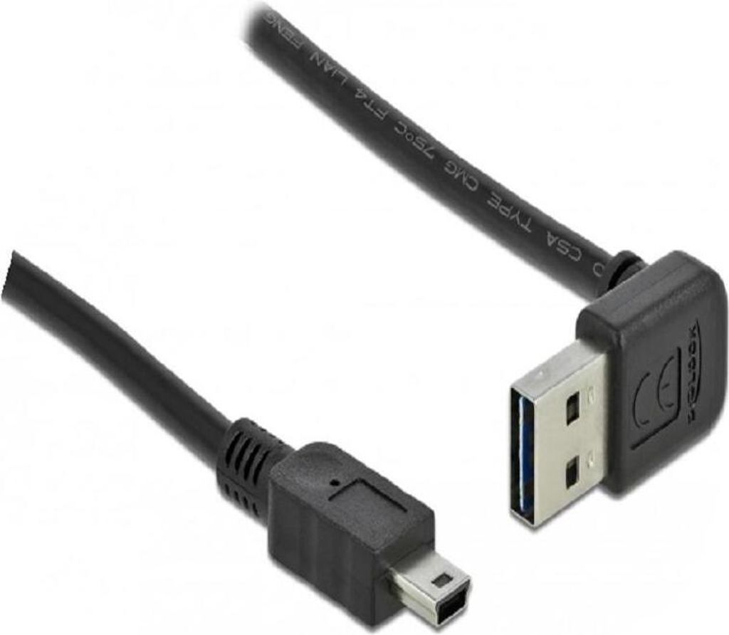 EASY-USB 2.0-A gewinkelt auf Mini-B Kabel 0,5m, beidseitig nutzbar