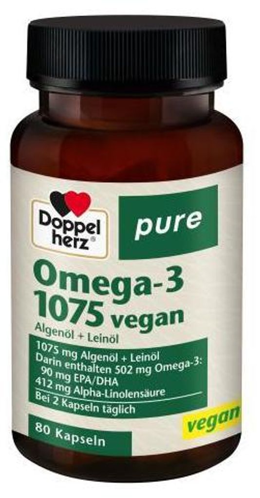 Doppelherz Omega-3 1075 vegan pure Kapseln 80 St