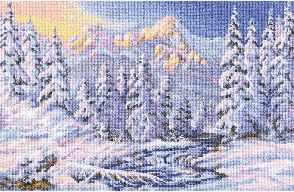 Kit de broderie hivernal point de croix pour décoration murale RTO