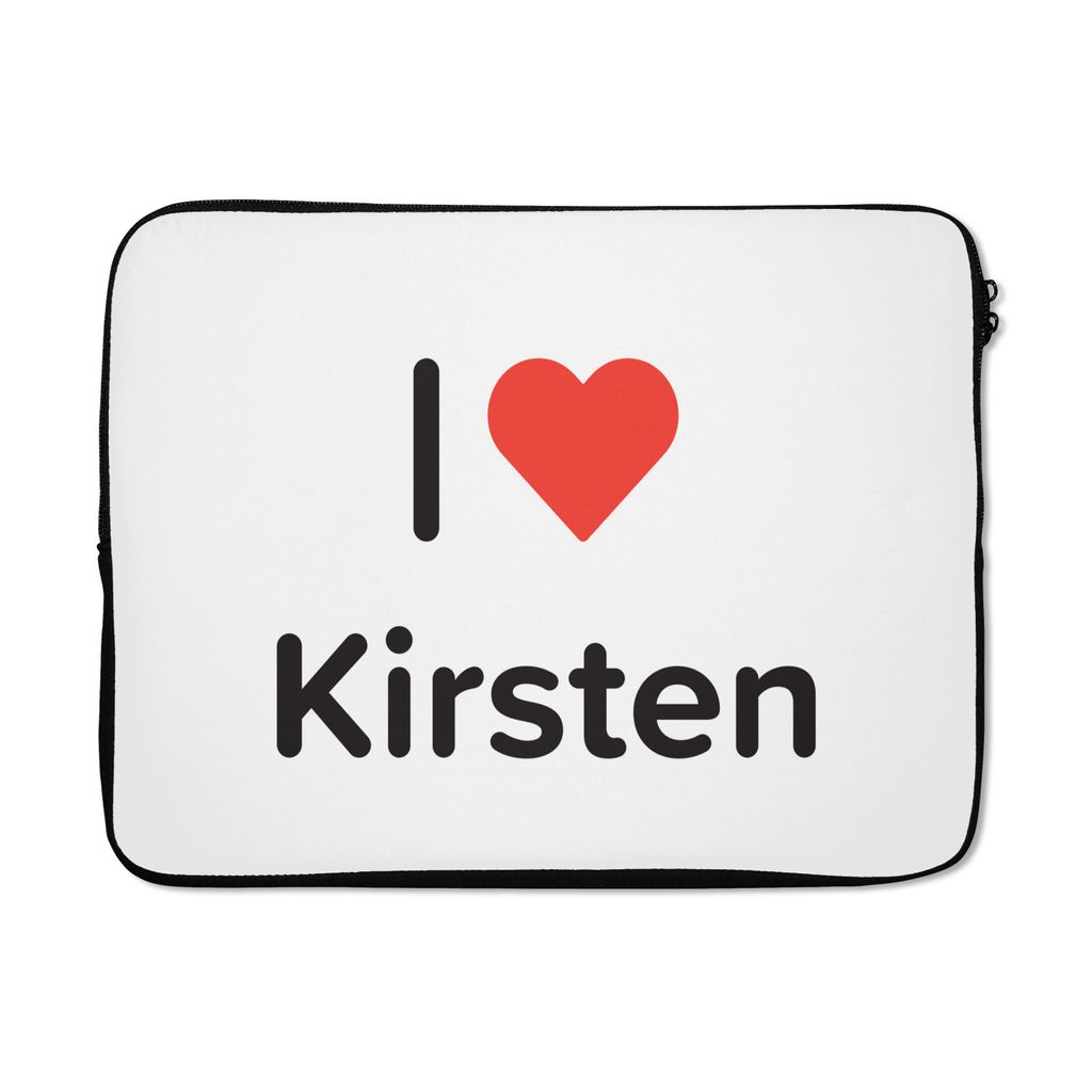 MuchoWow Laptop Hülle 15 Zoll Ich liebe - Kirsten - Mädchen Laptoptasche - Laptoptasche - Sleeve - Rundum-Schutz