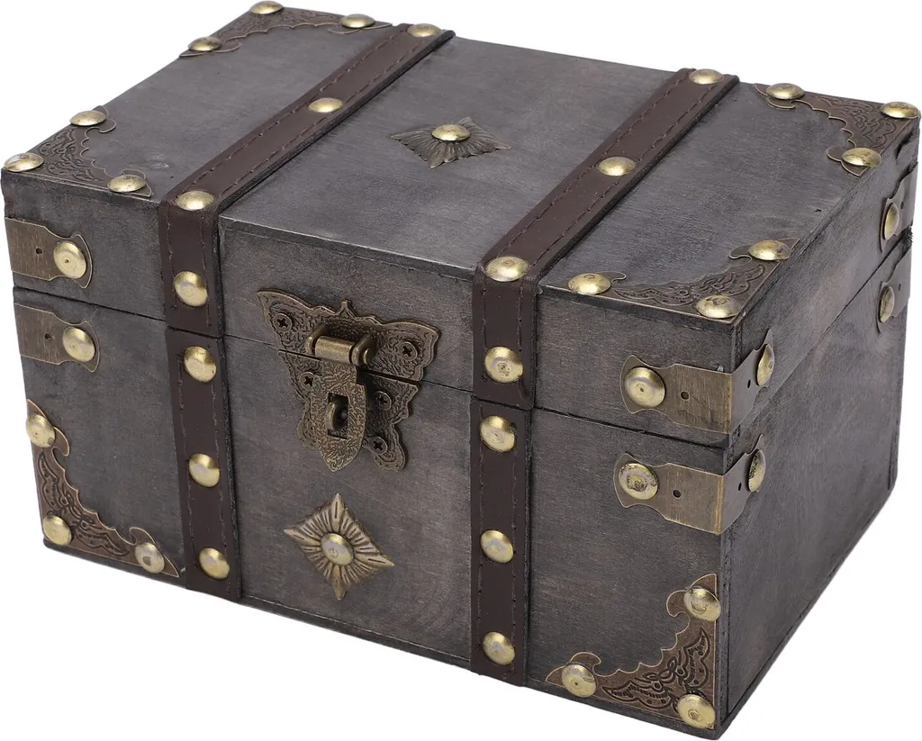 Coffre aux Trésors Vintage avec Cadenas à Code en Métal Robuste Marron