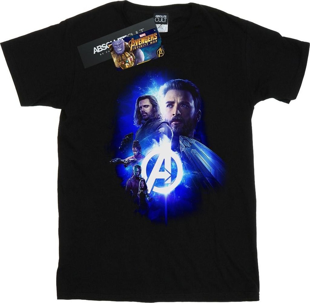 Marvel - "Avengers Infinity War Cap Team Up" T-Shirt für Herren BI12621 (L) (Schwarz)