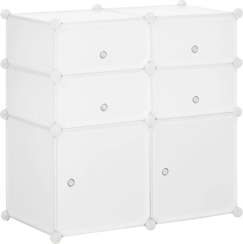 Fortuna Lai Scarpiera con ripiani e contenitori in plastica e acciaio, bianco, 75x37x73 cm, ideale per tenere in il corridoio