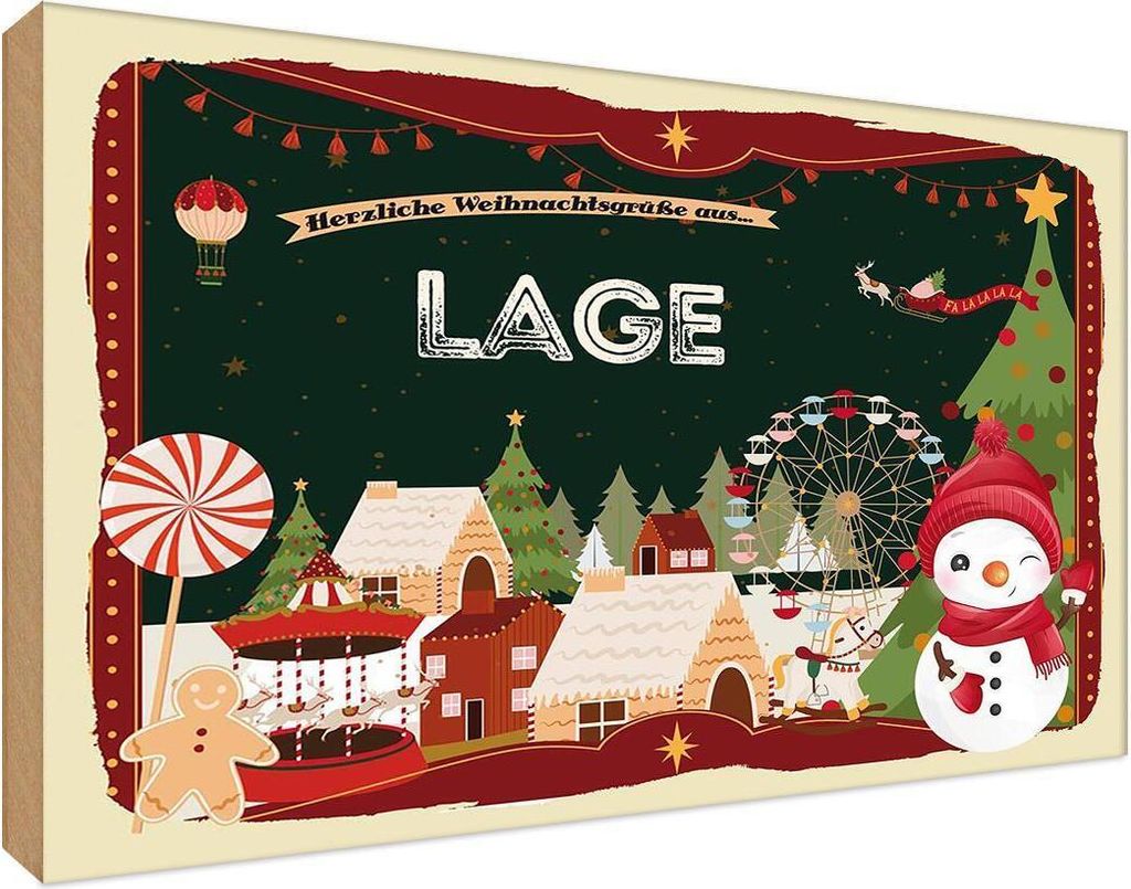 vianmo Holzschild 12x18 cm Weihnachten LAGE